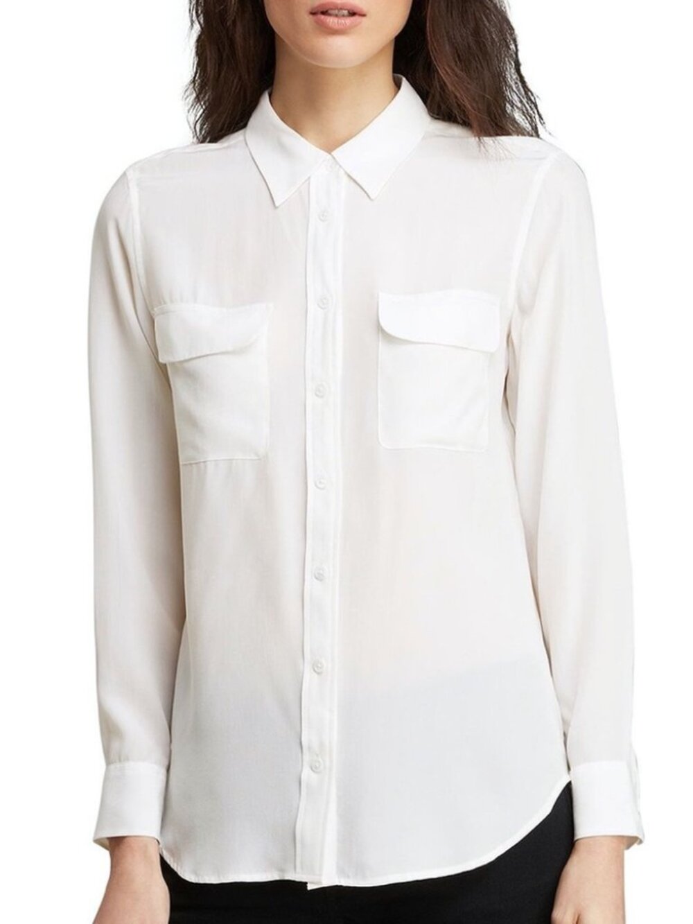 Equipment Signature Silk Shirt - Bright White L